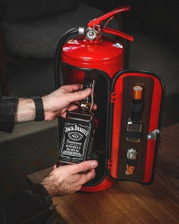 Hidden Fire Extinguisher Liquor Cabinet Decoy Safe for Bottle Storage Home Bar Man Cave Office Conversation Piece Metal Disguise | Thomler