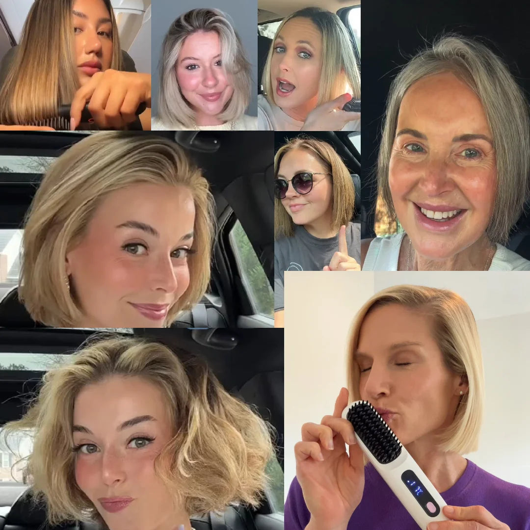 Heated Styling Brush for Short Hair & Bangs – One-Step Drying & Volumizing Tool for Quick Morning Styling | Thomler