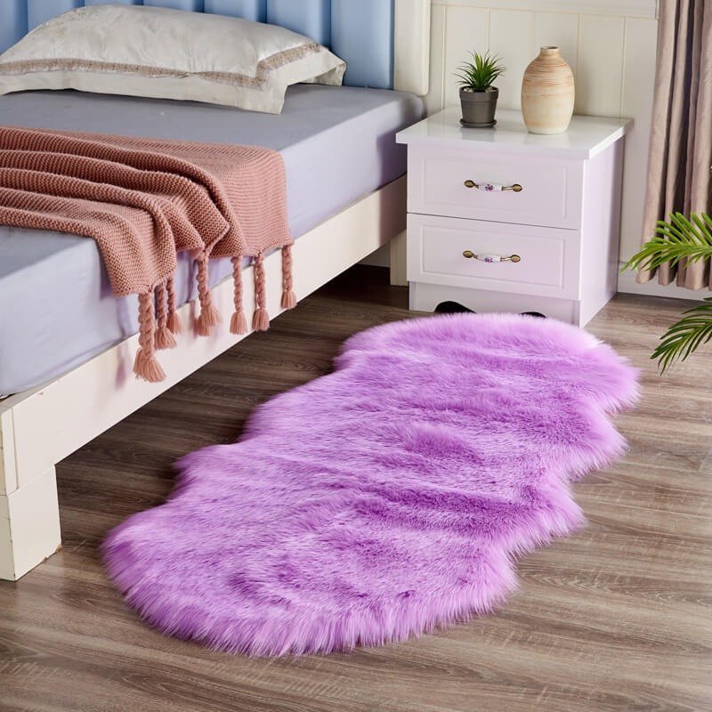 Plush Synthetic Sheepskin Floor Mat in Multiple Sizes & Colors | Thomler