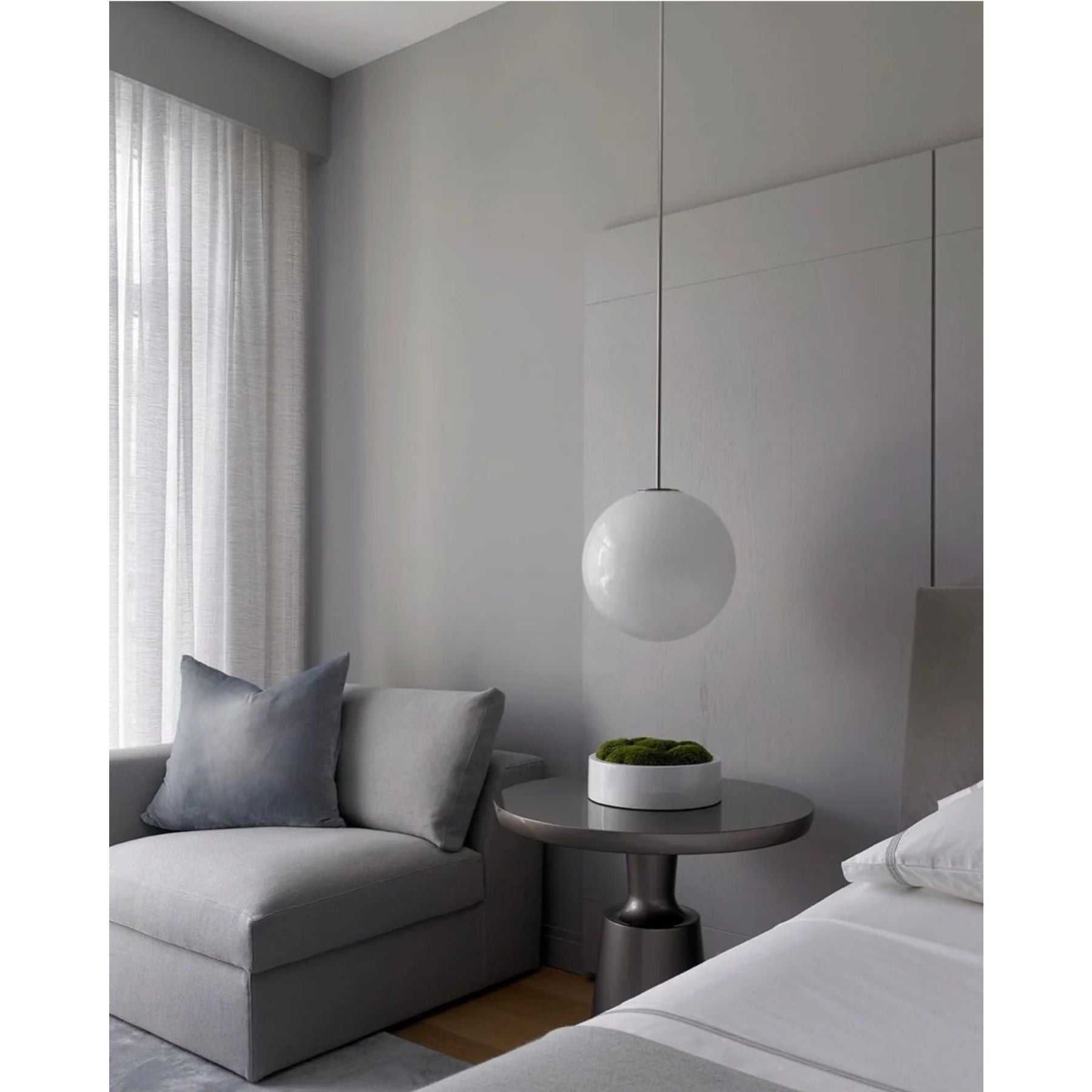 Pendant Light Brass Frosted Glass Globe Ceiling Hallway Dining Room Hanging Lamp Minimalist Scandinavian Modern Lighting | Thomler