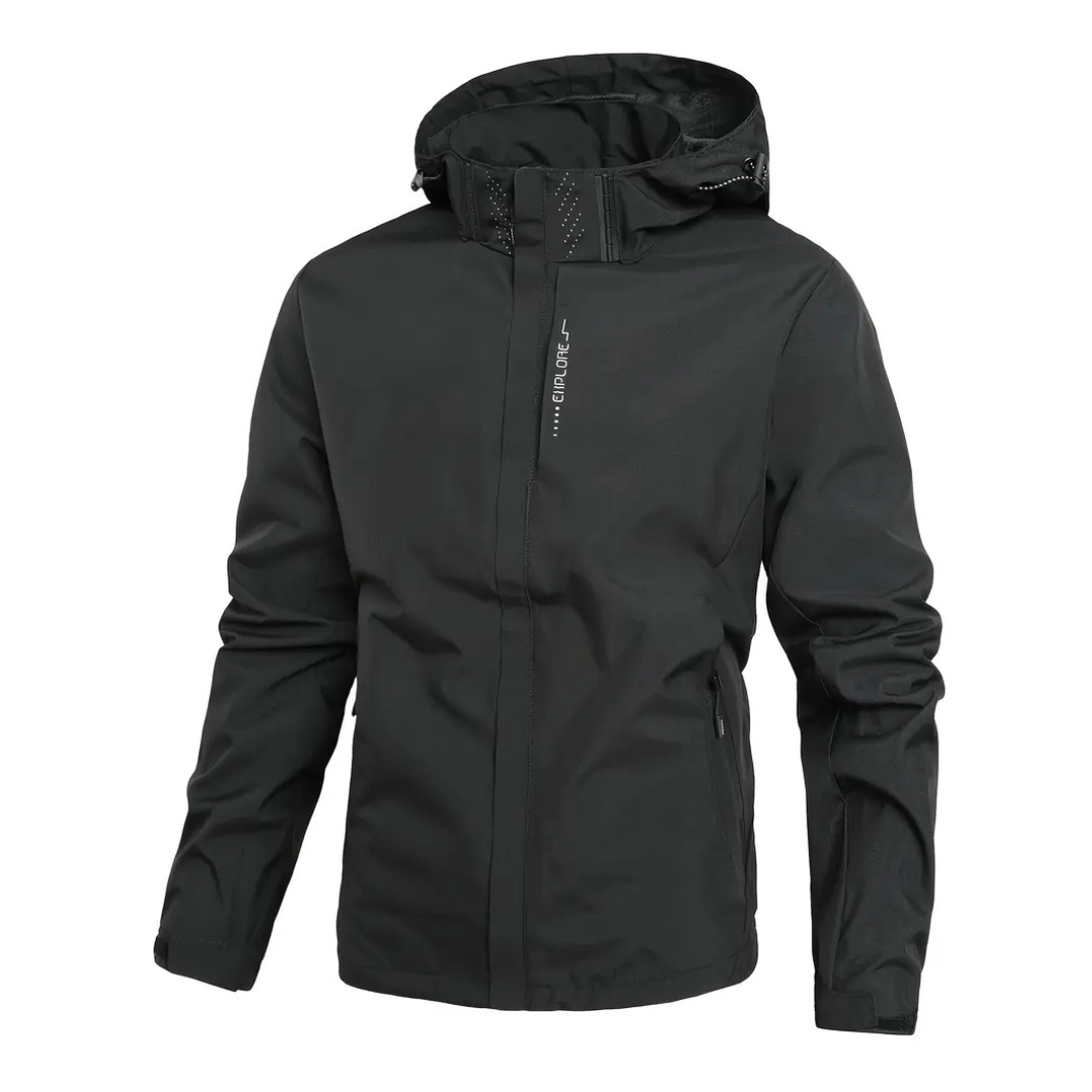 Lightweight Zip-Front Rain Jacket with Hood – Breathable Weather Shell for Men | Thomler