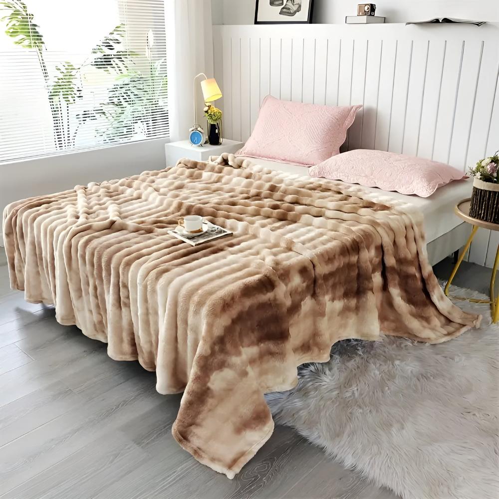 Swirl-Dyed Faux-Fur Throw Blanket – Plush & Cozy Year-Round for Couch, Bed & Travel | Thomler