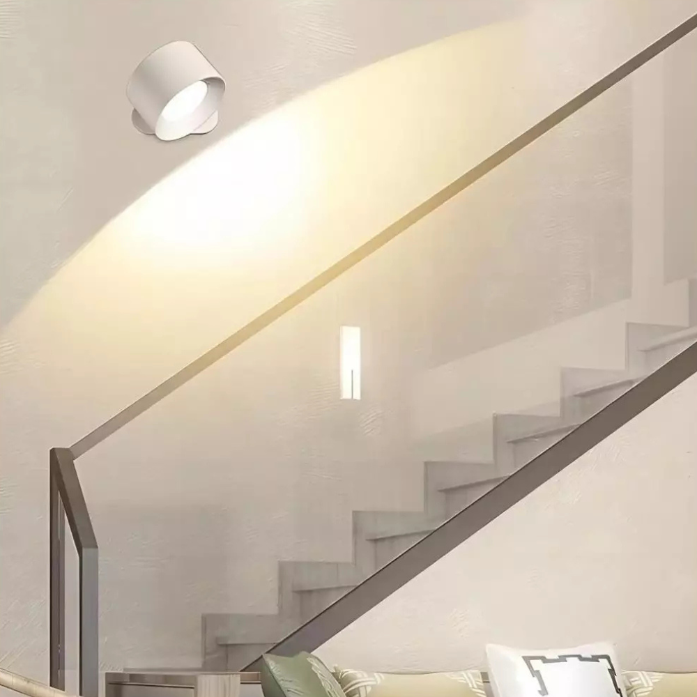 Rechargeable LED Wall Sconce – Magnetic Cylindrical Fixture with Remote Control for Bedroom & Living Room | Thomler