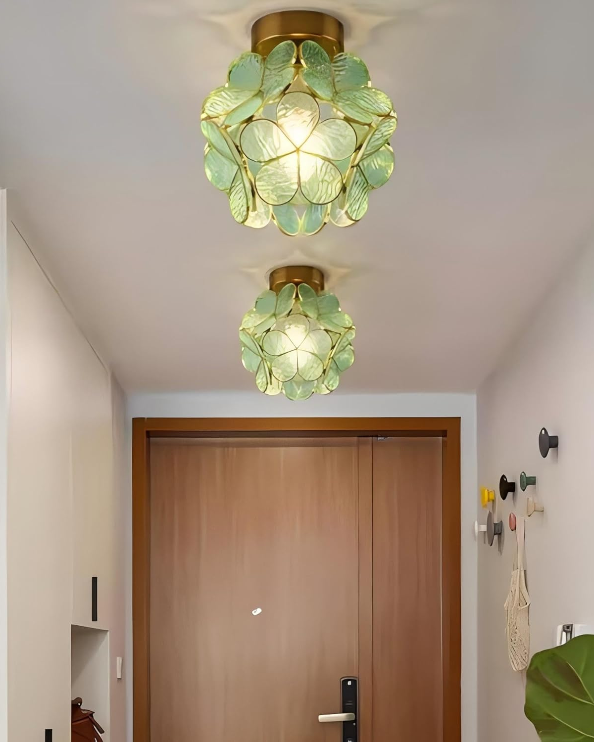 Ceiling Lamp Acrylic 20.0 cm (7.9") Gold Hallway Bedroom LED Floral Flush Mount Light Fixture | Thomler