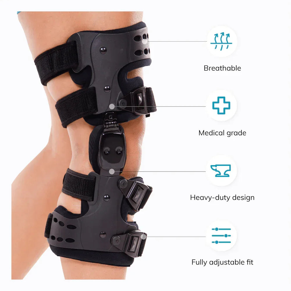 Adjustable Knee Brace for Arthritis Pain Relief with Hinged Support & Range of Motion Control for Medial Lateral Osteoarthritis | Unloader S | Thomler