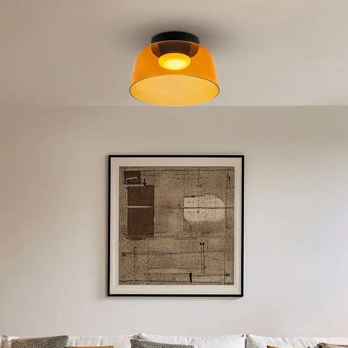 Layered Glass Ceiling Light with Adjustable LED – Contemporary Nordic Fixture for Dining and Living Rooms | Thomler