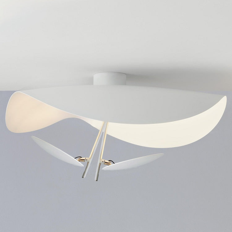 Contemporary Leaf-Motif Flush Mount Ceiling Light Metal Fixture Black Gold White Finish for Living Room Bedroom Dining Room Modern Home | Thomler