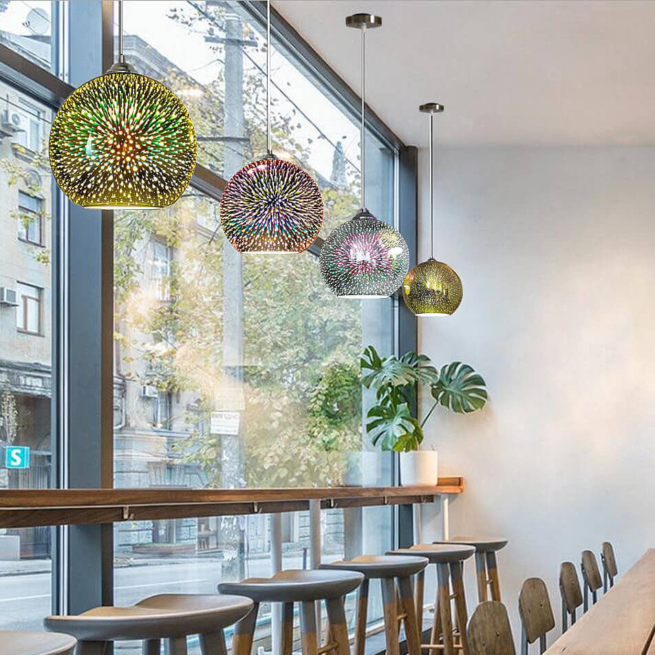 Pendant Light Metal 9.8 in Colorful Living Room Restaurant Bar Café Adjustable Chain Modern Hanging Ceiling Lamp | Thomler