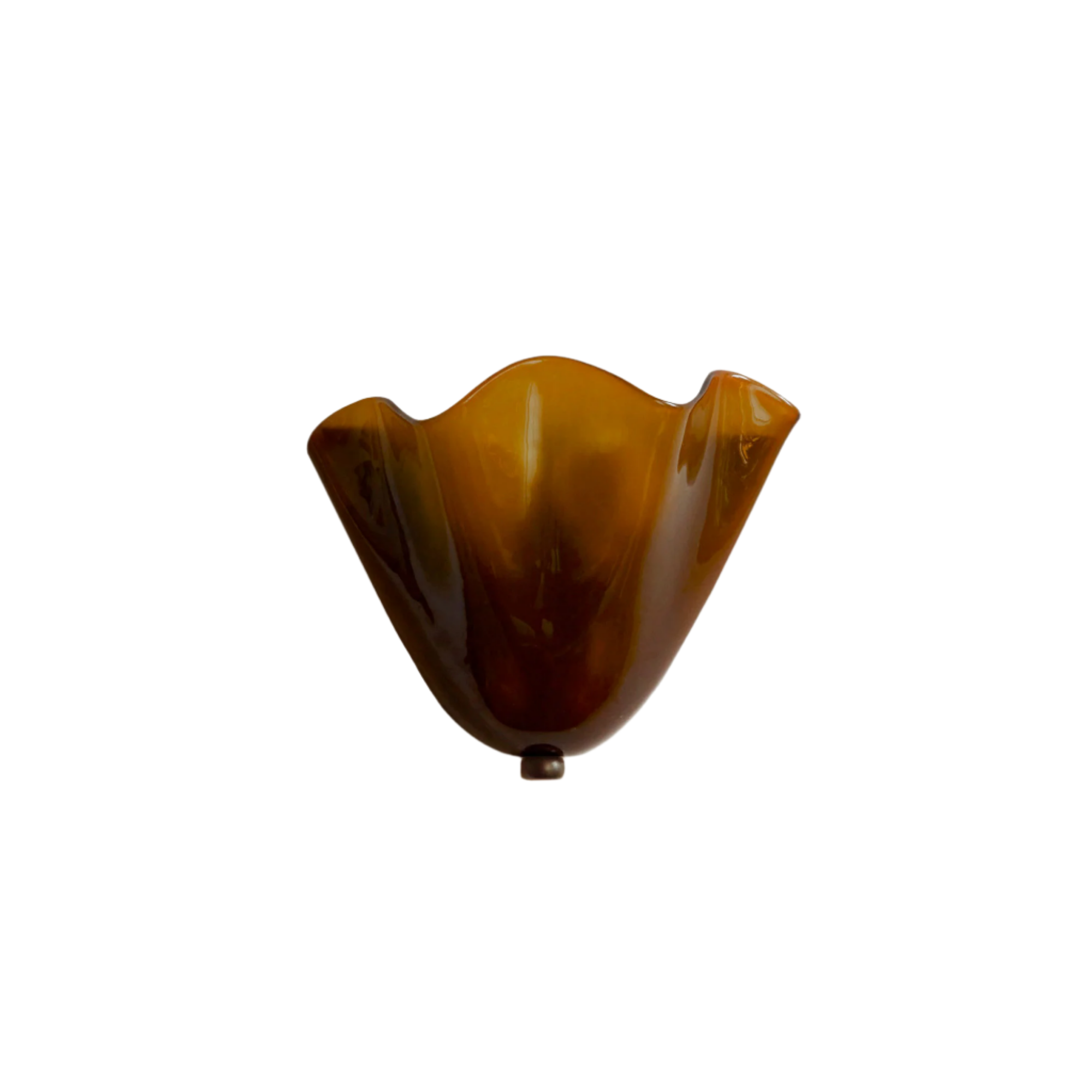 Shell-Inspired Glass Sconce 11 Inch Wide Vintage Iron Bedside Fixture Warm Ambient Hallway Lighting E14 Base Brown Green Beige Tinted Shade | Thomler