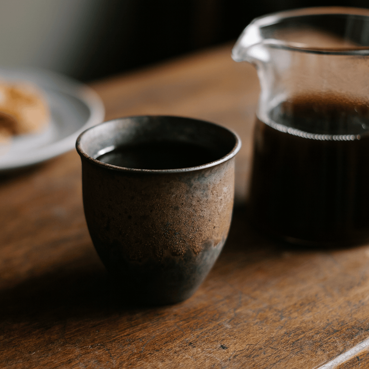Handcrafted Stoneware Espresso Cups – 6-Piece Set with Natural Textures & Metallic Accents for Coffee, Tea & Sake | Thomler