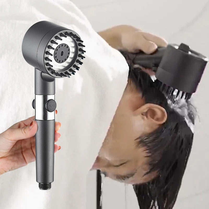 3-Mode High-Pressure Handheld Shower Head with On/Off Pause Switch & Built-In Water Filter | Thomler