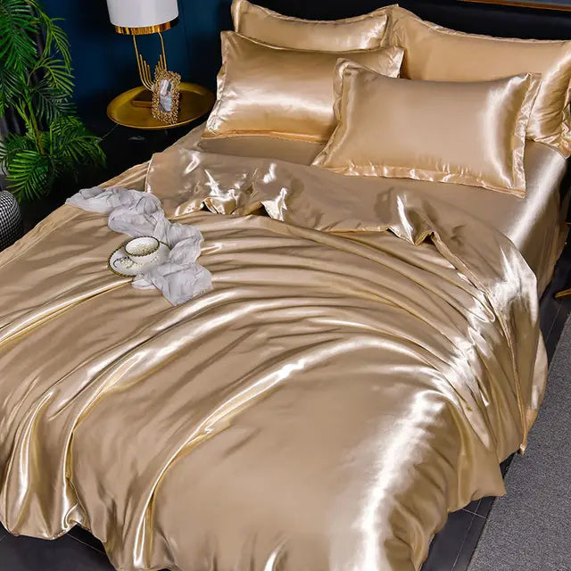 Satin Duvet Cover Set with Pillowcases Smooth Silky Bedding Full Queen King for Bedroom Decor Soft Luxury Comforter Cover Machine Washable | Thomler