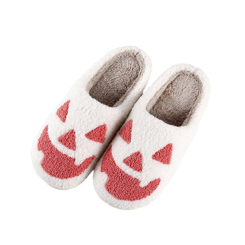 Festive Ghost & Jack-O'-Lantern Indoor Slippers for Halloween – Plush Memory Foam Comfort Footwear | Thomler