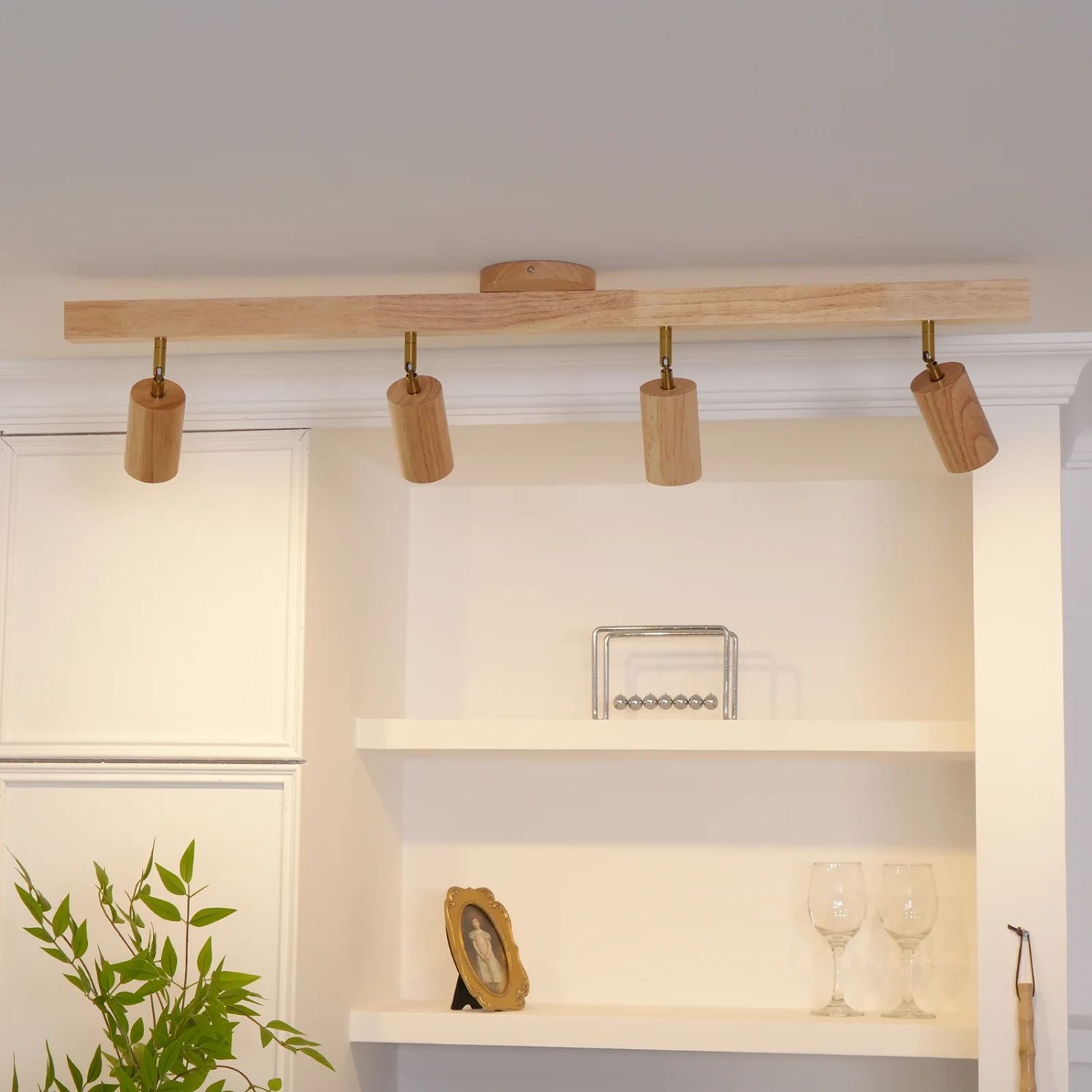 Ceiling Track Light Wood 60.0 cm Adjustable LED Spotlights Living Room Kitchen Hallway Modern Lighting | Thomler