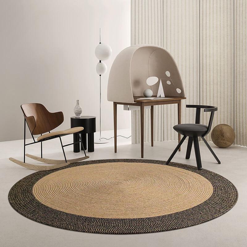 Woven Circular Jute Floor Mat – Natural Fiber Area Rug for Living Room & Bedroom | Thomler