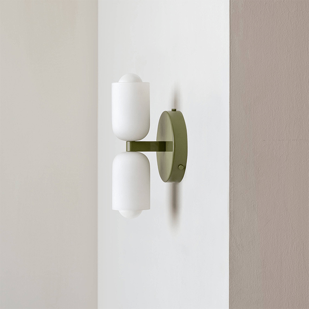 Dual-Beam Acrylic Wall Sconce with Warm Glow and Cream Diffuser for Living Room Hallway Bedroom Entryway | Thomler