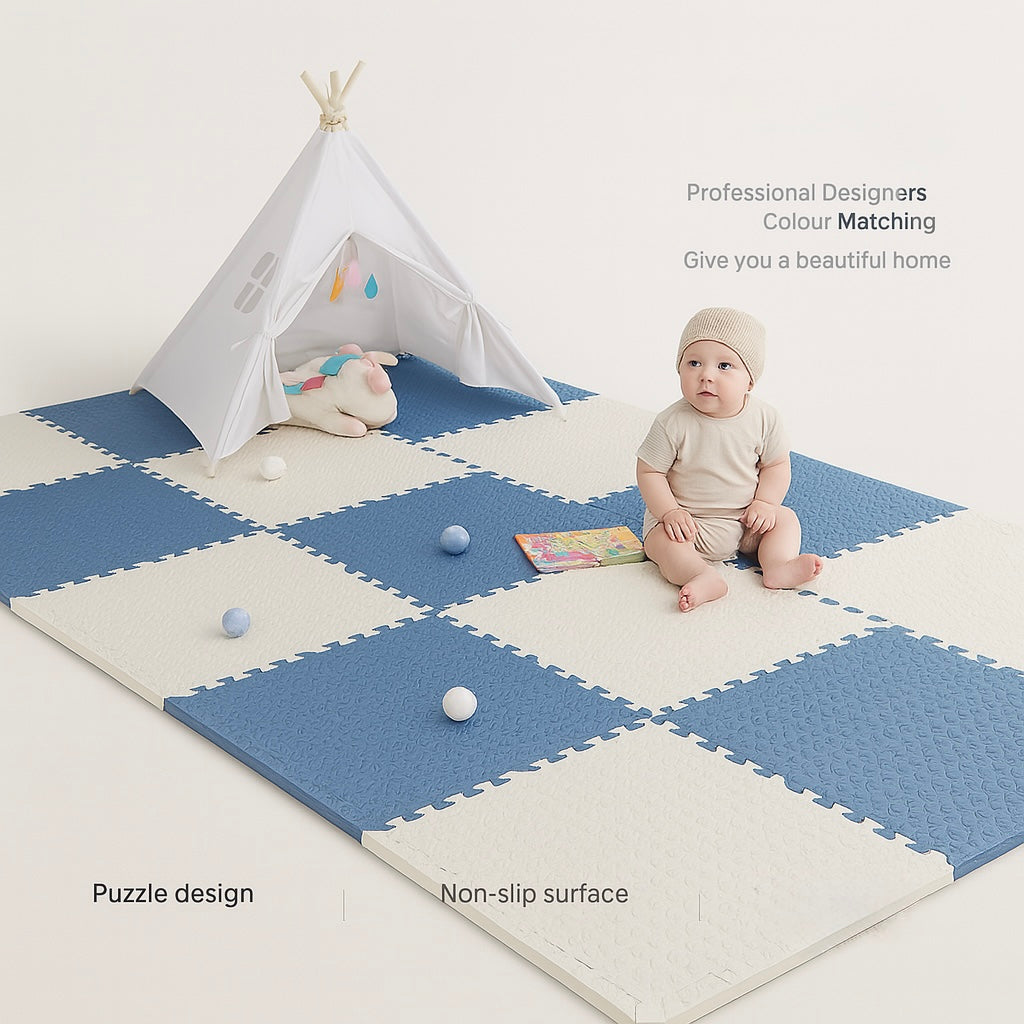 Play Mat EVA Foam 30.0 cm Interlocking Non Slip Nursery Playroom Floor Tiles Cushioned Baby Crawling Puzzle Mat | Thomler