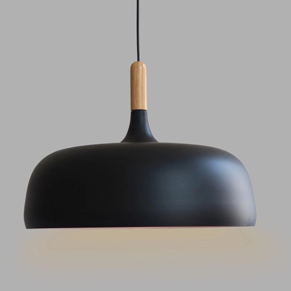Pendant Light Aluminium Wood 32.0 cm Black Dining Table Kitchen Island Ceiling Lamp | Thomler