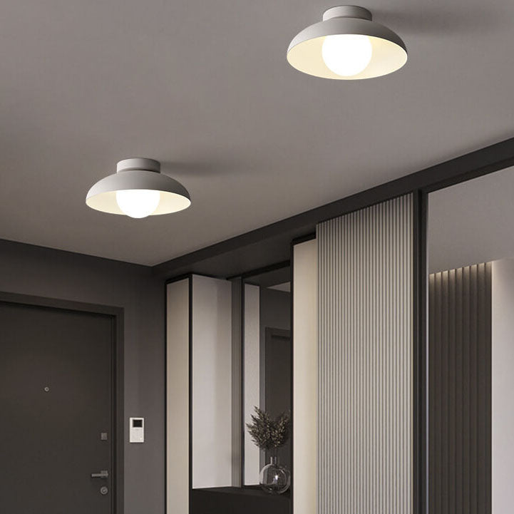 Semi-Flush Mount Light Iron 11.8 in Black Hallway Living Room Bedroom Modern Ceiling Fixture Soft Ambient Lighting | Thomler