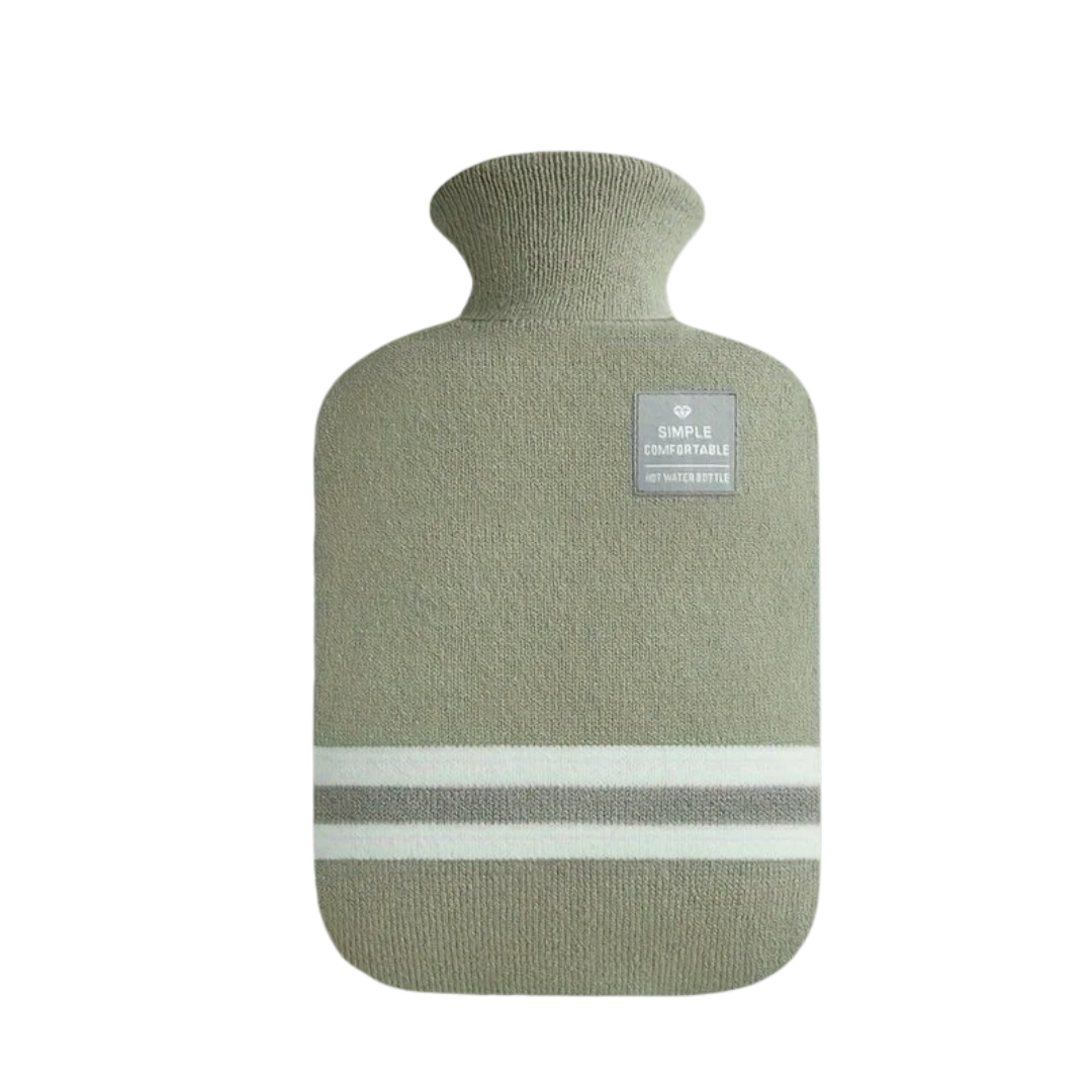 Hot Water Bottle with Knit Cover – 34 fl oz Cozy Heat Therapy for Winter Warmth, Cramps & Muscle Relief | Thomler