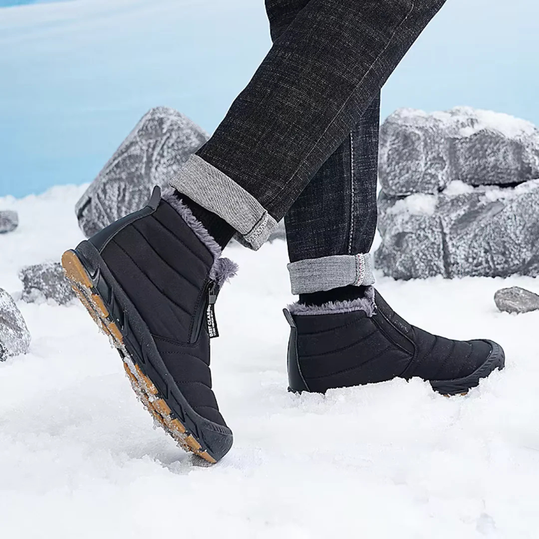 Men's & Women's Insulated Waterproof Winter Boots with Side Zipper for Snow & Ice | Fleece-Lined Slip-Resistant Shoes for Hiking, Walking | Thomler