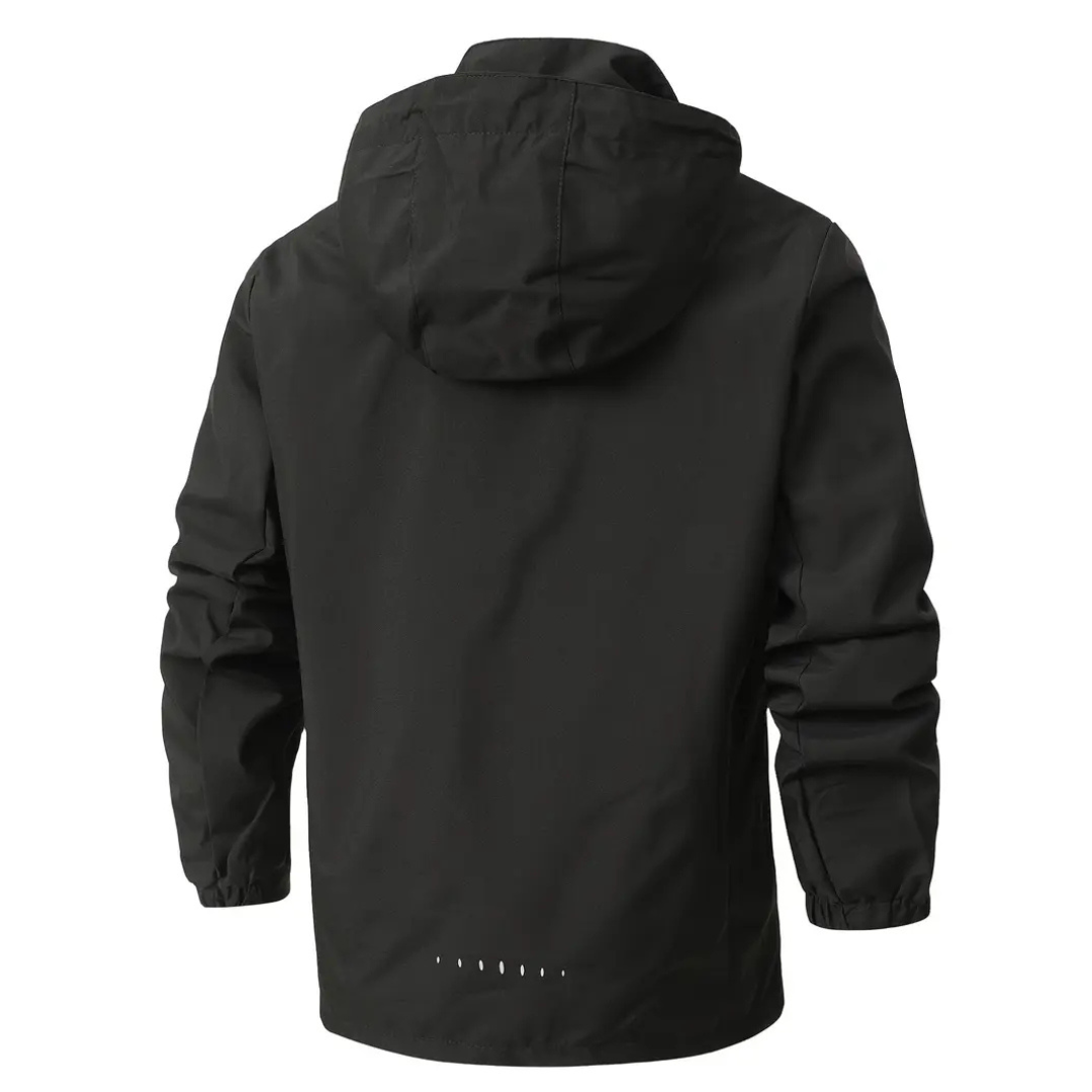 Lightweight Zip-Front Rain Jacket with Hood – Breathable Weather Shell for Men | Thomler