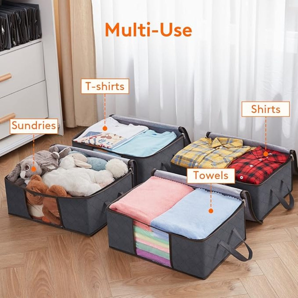 Foldable Garment Organizer with Clear Window & Handles for Closet Bedroom Dorm Storage Large Capacity Space Saver Bin | Thomler