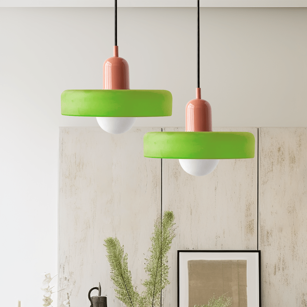 Art Glass Dome Pendant Light Fixture with Adjustable Cord for Kitchen Island Dining Room Bedroom | Modern Round Ceiling Hanging Lamp | Thomler