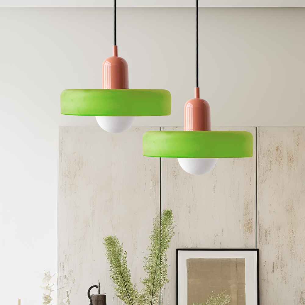 Glass Pendant Light with Adjustable Cord & Warm Glow – Modern Geometric Hanging Fixture for Dining Room & Living Room Decor | Thomler