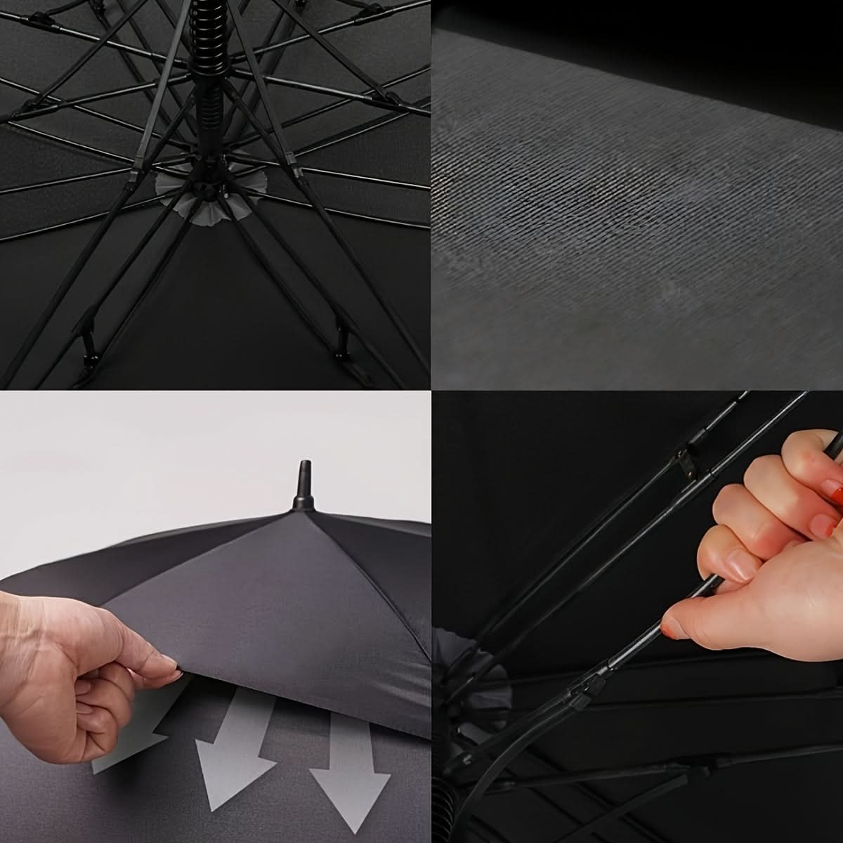 Oversized Automatic Umbrella Double Canopy Wind Resistant 2-3 Person Golf Rain Sun Protection Events Travel Outdoor Activities | Thomler