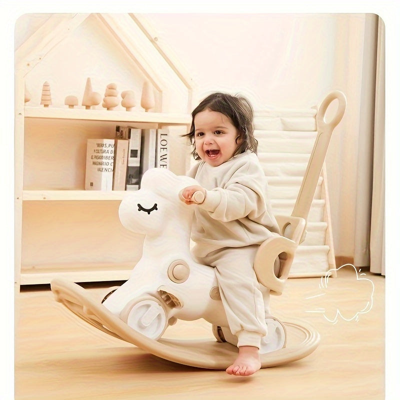 Baby Rocking Horse Balance Bike Plastic 75.0 cm Indoor Toddler Riding Toy 2-in-1 Developmental Play Fun | Thomler