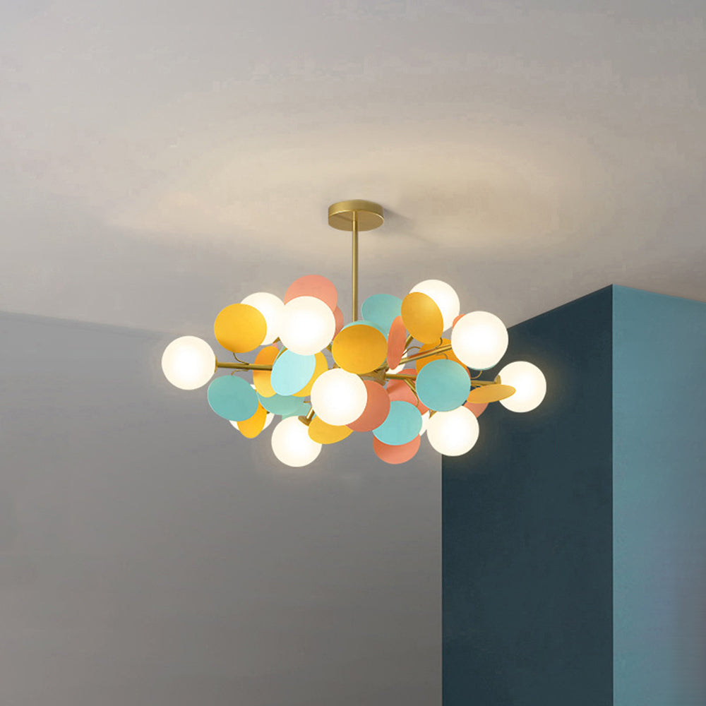 Modern Branch Chandelier with Glass Shades – LED Ceiling Light for Dining Room & Kitchen | Thomler