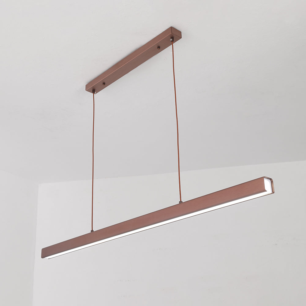 Sleek Overhead LED Bar Light Metal Frame Acrylic Diffuser Adjustable Height Dining Room Kitchen Island | Thomler