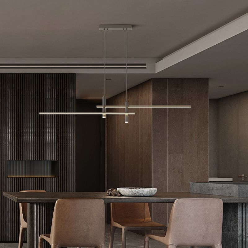 Industrial Bar Spotlight Fixture for Dining & Kitchen Islands | Adjustable Hanging Track Luminaire | Thomler
