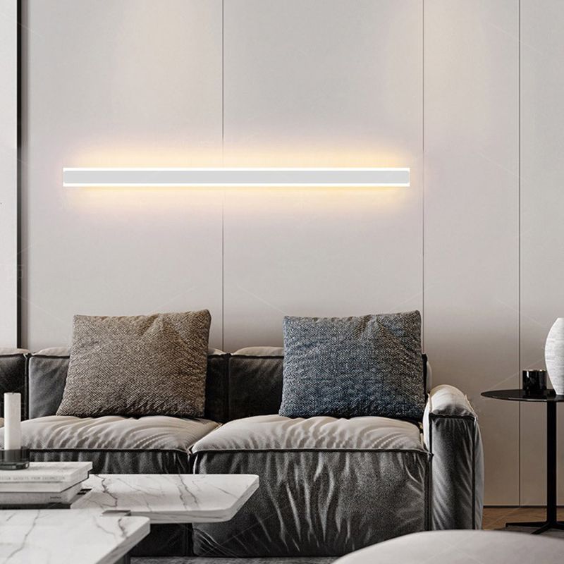Contemporary Linear LED Wall Light Metal & Acrylic Bedroom Accent 24-47 in | Thomler