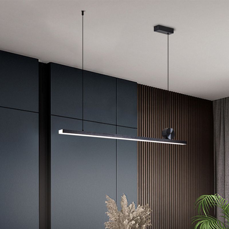 Modern Asymmetric Linear Pendant Light – Black & Gold Metal LED Ceiling Fixture for Dining Room & Living Room | Thomler