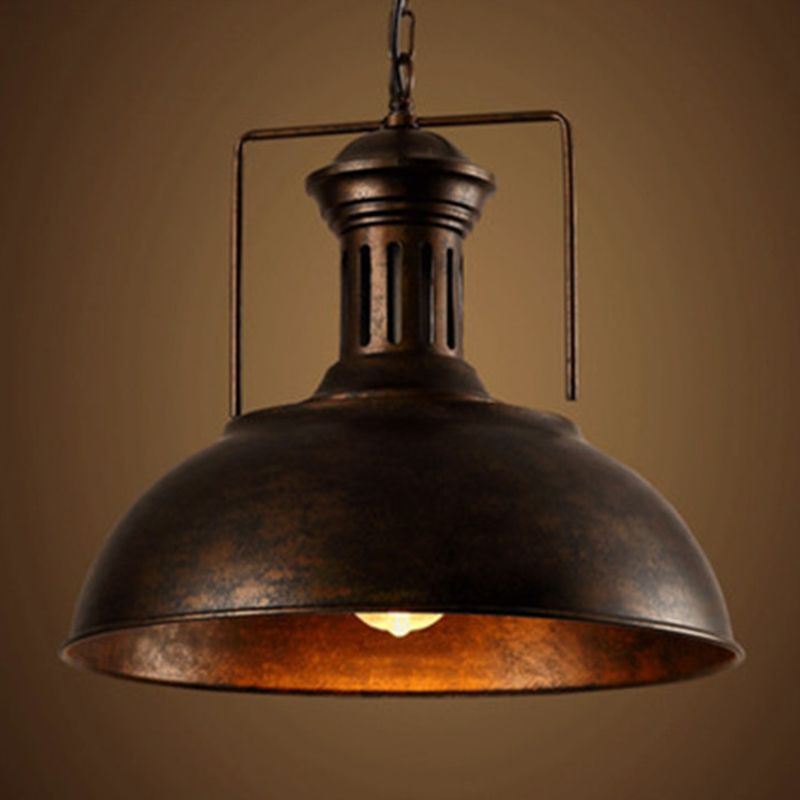 Hanging Industrial Metal Cage Fixture for Kitchen & Dining Room – Adjustable Hardwired Ceiling Lamp | Thomler