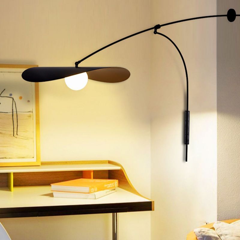 Curved Arc Wall Sconce with Frosted Gold Glass Shade for Bedroom & Living Room | Thomler