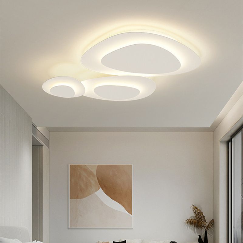 Modern White Cloud Metal Ceiling Light Flush Mount for Bedroom Living Room Dining Room | Dimmable LED Surface Mount Fixture | Thomler