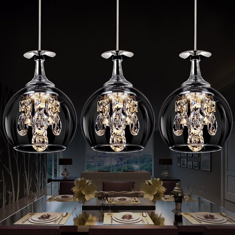 Pendant Light Glass Crystal 53.8 sq ft Indoor Dining Room Kitchen Island Hanging Ceiling Fixture Elegant Modern | Thomler