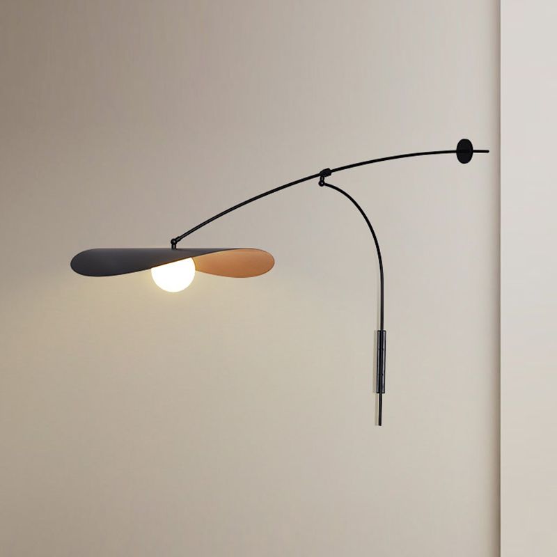 Curved Arc Wall Sconce with Frosted Gold Glass Shade for Bedroom & Living Room | Thomler