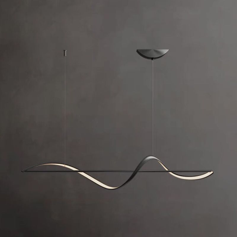 Sculptural Wave Metal Hanging Light with Heat-Resistant Construction for Living Room & Bedroom | Thomler