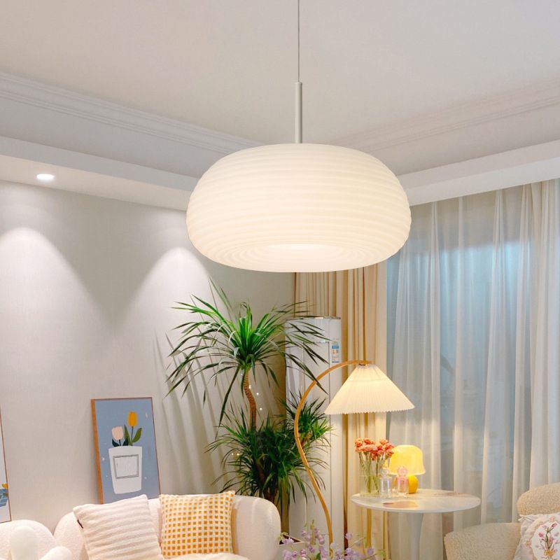 Cylindrical Overhead Fixture in Frosted Material for Modern Interiors | Thomler