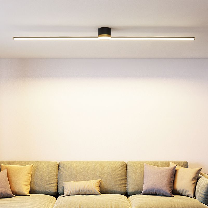 Sleek LED Flush Mount Ceiling Light for Bedroom Living Room Kitchen Hallway Modern Linear Panel Fixture with Silicone Diffuser | Thomler