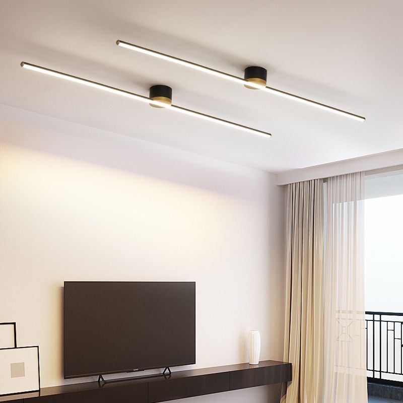 Sleek LED Flush Mount Ceiling Light for Bedroom Living Room Kitchen Hallway Modern Linear Panel Fixture with Silicone Diffuser | Thomler