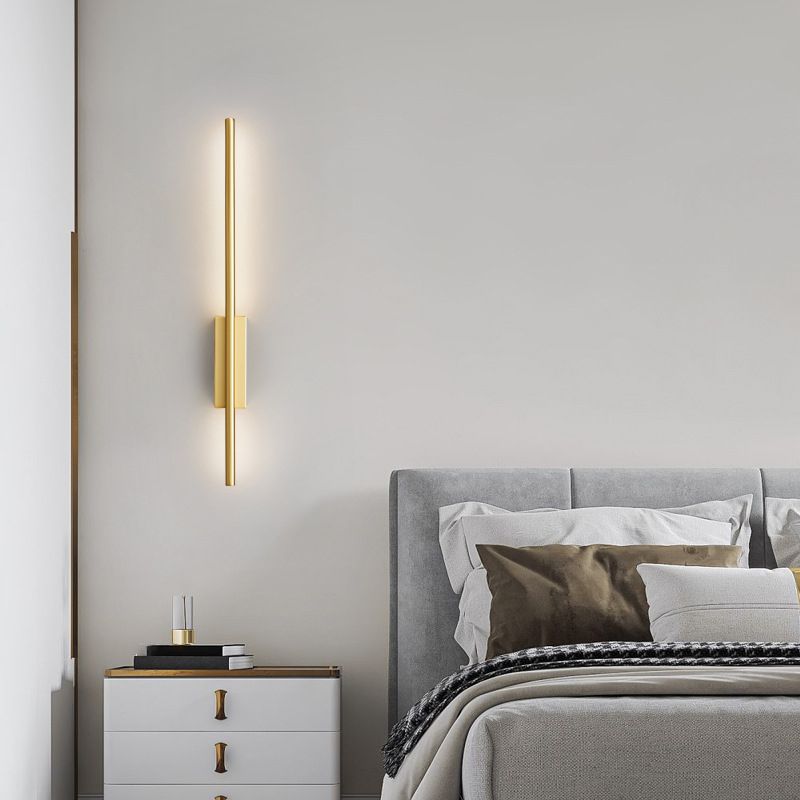 Contemporary Linear LED Wall Light with Metal Frame and Acrylic Diffuser for Bedroom and Living Room | Thomler