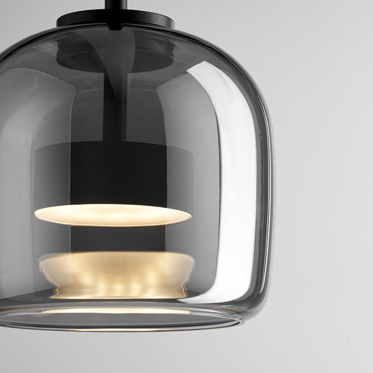 Charcoal Translucent Glass Drop Ceiling Fixture – Modern Ambient Hanging Lamp for Dining Room & Kitchen Island | Thomler