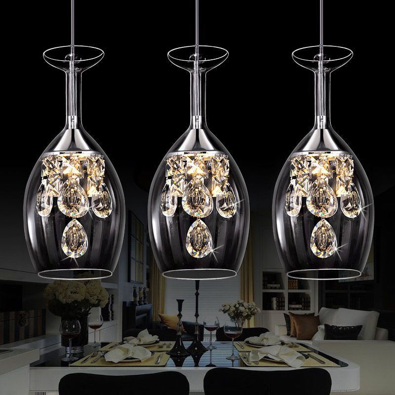 Pendant Light Glass Crystal 53.8 sq ft Indoor Dining Room Kitchen Island Hanging Ceiling Fixture Elegant Modern | Thomler