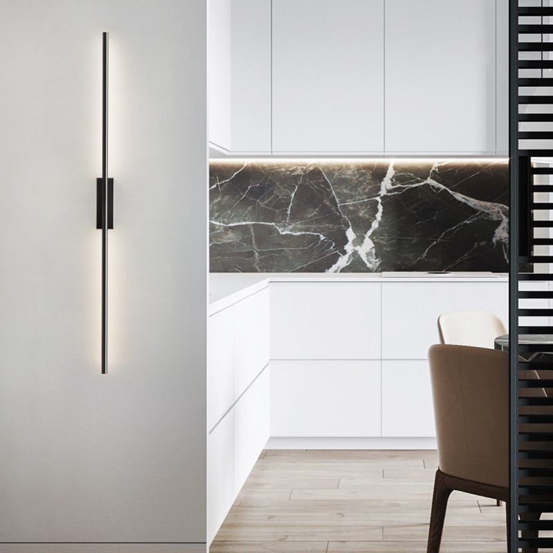 Contemporary Linear LED Wall Light with Metal Frame and Acrylic Diffuser for Bedroom and Living Room | Thomler