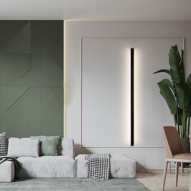 Contemporary Linear LED Wall Light Metal & Acrylic Bedroom Accent 24-47 in | Thomler